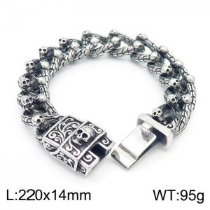 Stainless Skull Bracelet - KB154965-KJX