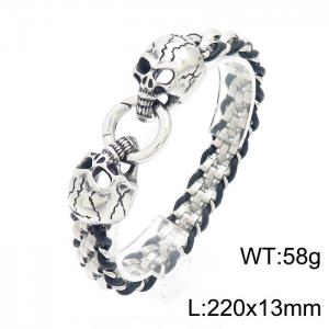 Stainless Skull Bracelet - KB154971-KJX