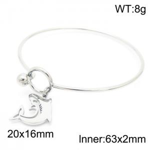 Simple Adjustable Jewelry Shark Stainless Steel Wire Bracelet - KB157196-Z