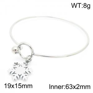 Simple Adjustable Jewelry Snowflake Stainless Steel Wire Bracelet Christmas Gift - KB157198-Z