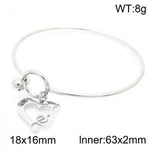Simple Adjustable Jewelry Heart Note Stainless Steel Wire Bracelet - KB157200-Z
