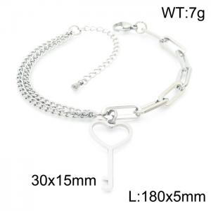 Charm Splicing Chains Key Pendant Stainless Steel Bracelets Adjustable Bangle - KB157235-Z