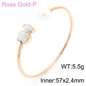 Stainless Steel Rose Gold-plating Bangle - KB157492-K