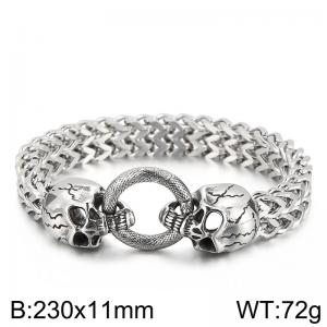 Stainless Skull Bracelet - KB157893-K