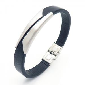 Stainless Steel Leather Bracelet - KB157920-HB
