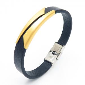 Stainless Steel Leather Bracelet - KB157921-HB