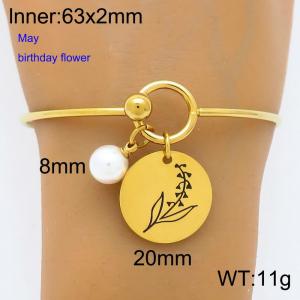 Stainless Steel Gold-plating Bangle - KB158034-Z