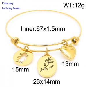 Stainless Steel Gold-plating Bangle - KB158055-Z
