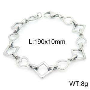Japanese and Korean Popular Handmade Women's Silver Peach Heart Geometric Bracelet - KB160614-Z