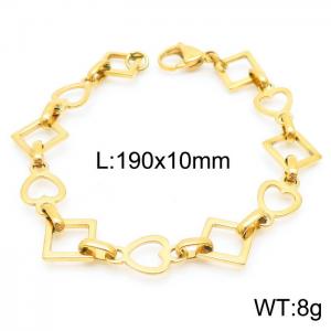 Japanese and Korean Popular Handmade Women's Gilded Peach Heart Geometric Bracelet - KB160615-Z