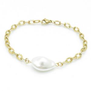 Stainless Steel Gold-plating Bracelet - KB160745-WH