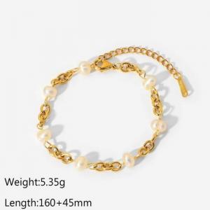 Stainless Steel Gold-plating Bracelet - KB160802-WGJD
