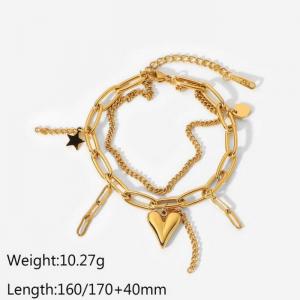 Stainless Steel Gold-plating Bracelet - KB160803-WGJD
