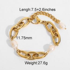 Stainless Steel Gold-plating Bracelet - KB160804-WGJD