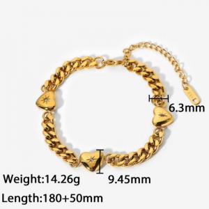 Stainless Steel Gold-plating Bracelet - KB160806-WGJD