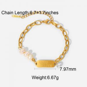 Stainless Steel Gold-plating Bracelet - KB160807-WGJD