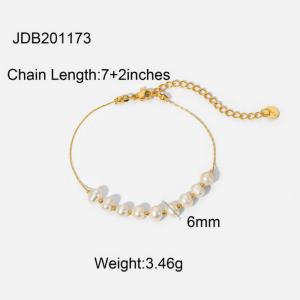 Stainless Steel Gold-plating Bracelet - KB160810-WGJD