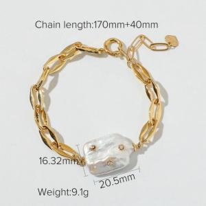 Stainless Steel Gold-plating Bracelet - KB160818-WGJD