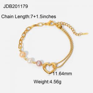 Stainless Steel Gold-plating Bracelet - KB160820-WGJD