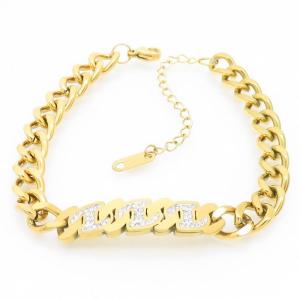Stainless Steel Gold-plating Bracelet - KB160945-CJ