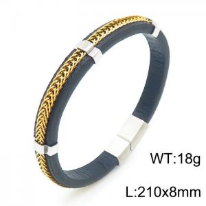 Stainless Steel Leather Bracelet - KB161217-KLHQ