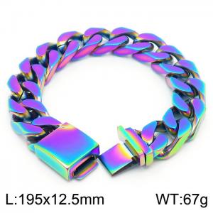 Hip Hop Miami Cuban chain Glossy Trendy Domineering Thick  colorful bracelet - KB161366-KFC