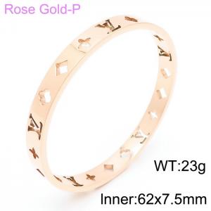 Stainless Steel Rose Gold-plating Bangle - KB161384-KTLA