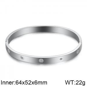 Stainless Steel Stone Bangle - KB161815-WGZJ