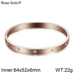 Stainless Steel Stone Bangle - KB161817-WGZJ