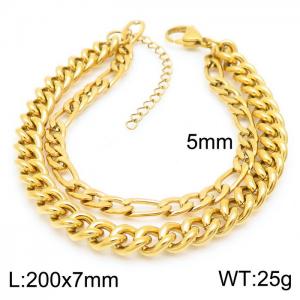 Stainless Steel Gold-plating Bracelet - KB161950-Z