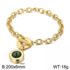 Stainless Steel Stone Bracelet - KB162157-Z