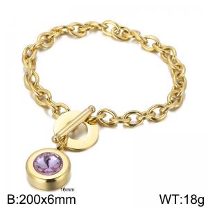 Stainless Steel Stone Bracelet - KB162159-Z