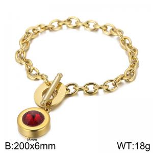 Stainless Steel Stone Bracelet - KB162160-Z