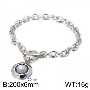 Stainless Steel Stone Bracelet - KB162162-Z