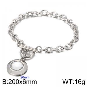 Stainless Steel Stone Bracelet - KB162163-Z
