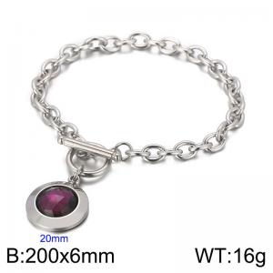 Stainless Steel Stone Bracelet - KB162165-Z