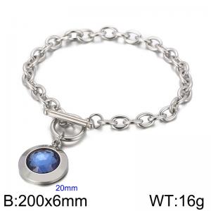 Stainless Steel Stone Bracelet - KB162167-Z