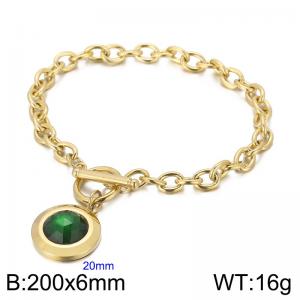 Stainless Steel Stone Bracelet - KB162168-Z