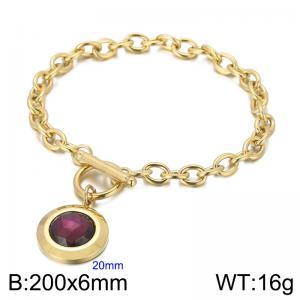 Stainless Steel Stone Bracelet - KB162169-Z