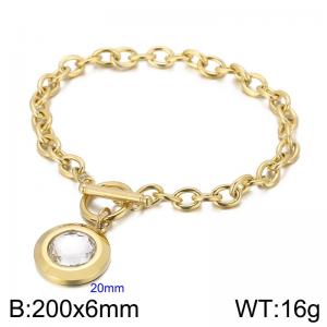 Stainless Steel Stone Bracelet - KB162170-Z