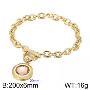Stainless Steel Stone Bracelet - KB162171-Z