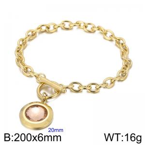 Stainless Steel Stone Bracelet - KB162171-Z