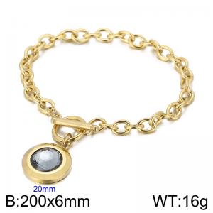 Stainless Steel Stone Bracelet - KB162172-Z