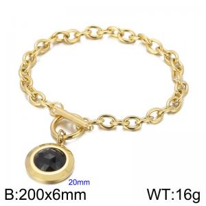 Stainless Steel Stone Bracelet - KB162173-Z
