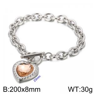 Stainless Steel Stone Bracelet - KB162176-Z