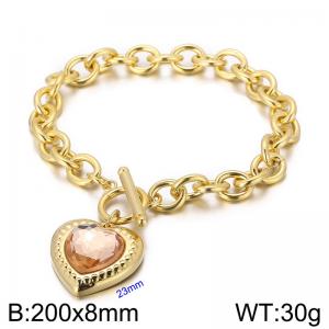 Stainless Steel Stone Bracelet - KB162178-Z