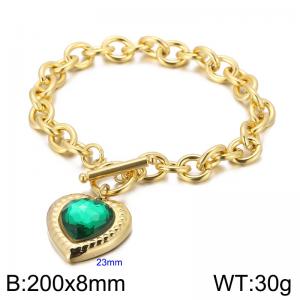 Stainless Steel Stone Bracelet - KB162179-Z