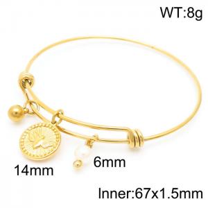 Stainless Steel Gold-plating Bangle - KB162523-Z