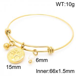 Stainless Steel Gold-plating Bangle - KB162525-Z