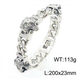 Stainless steel lion head Bracelet - KB162572-KFC